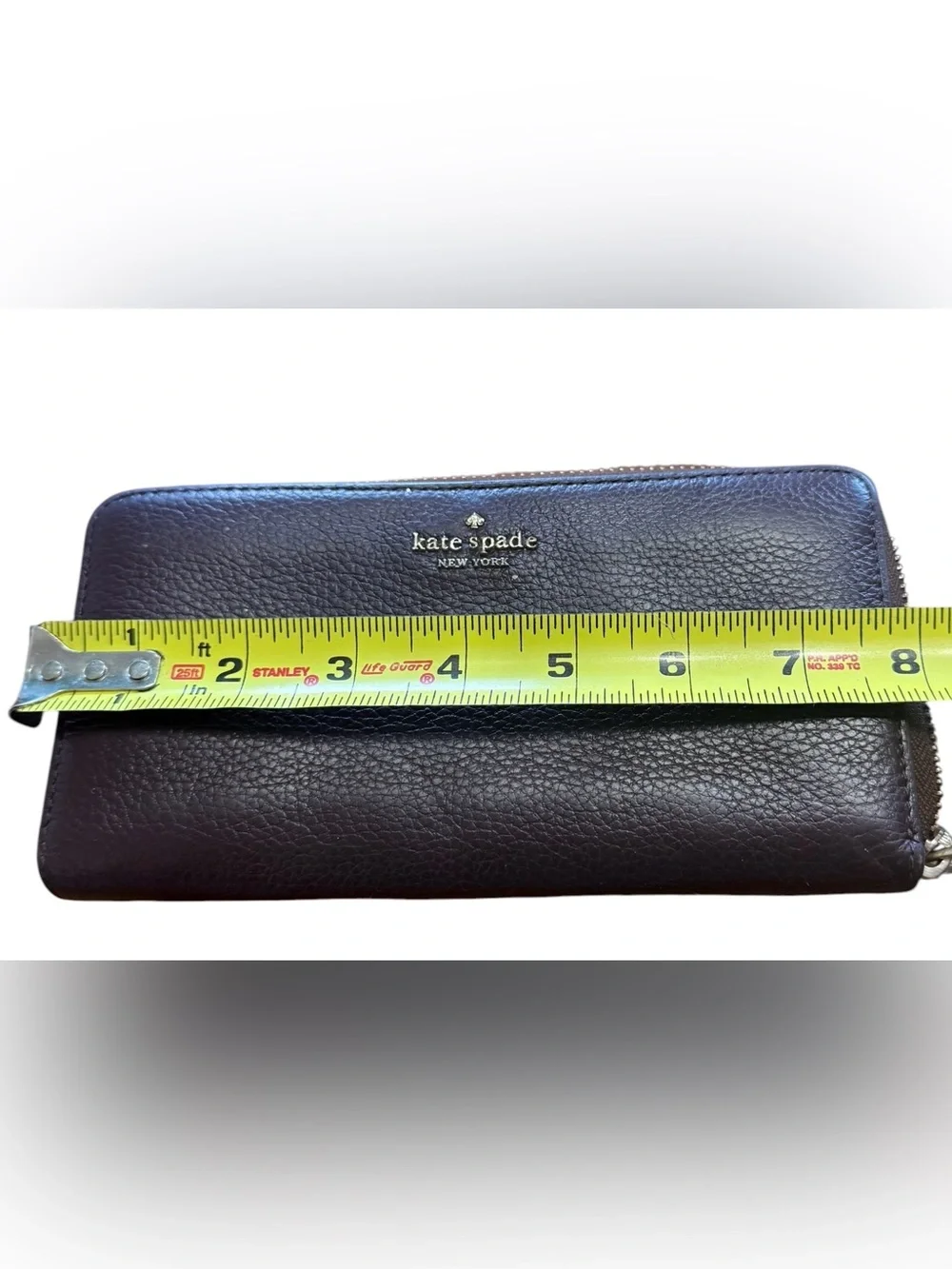 Kate Spade New York Burgundy Pebbled Leather Zip Around Continental Wallet